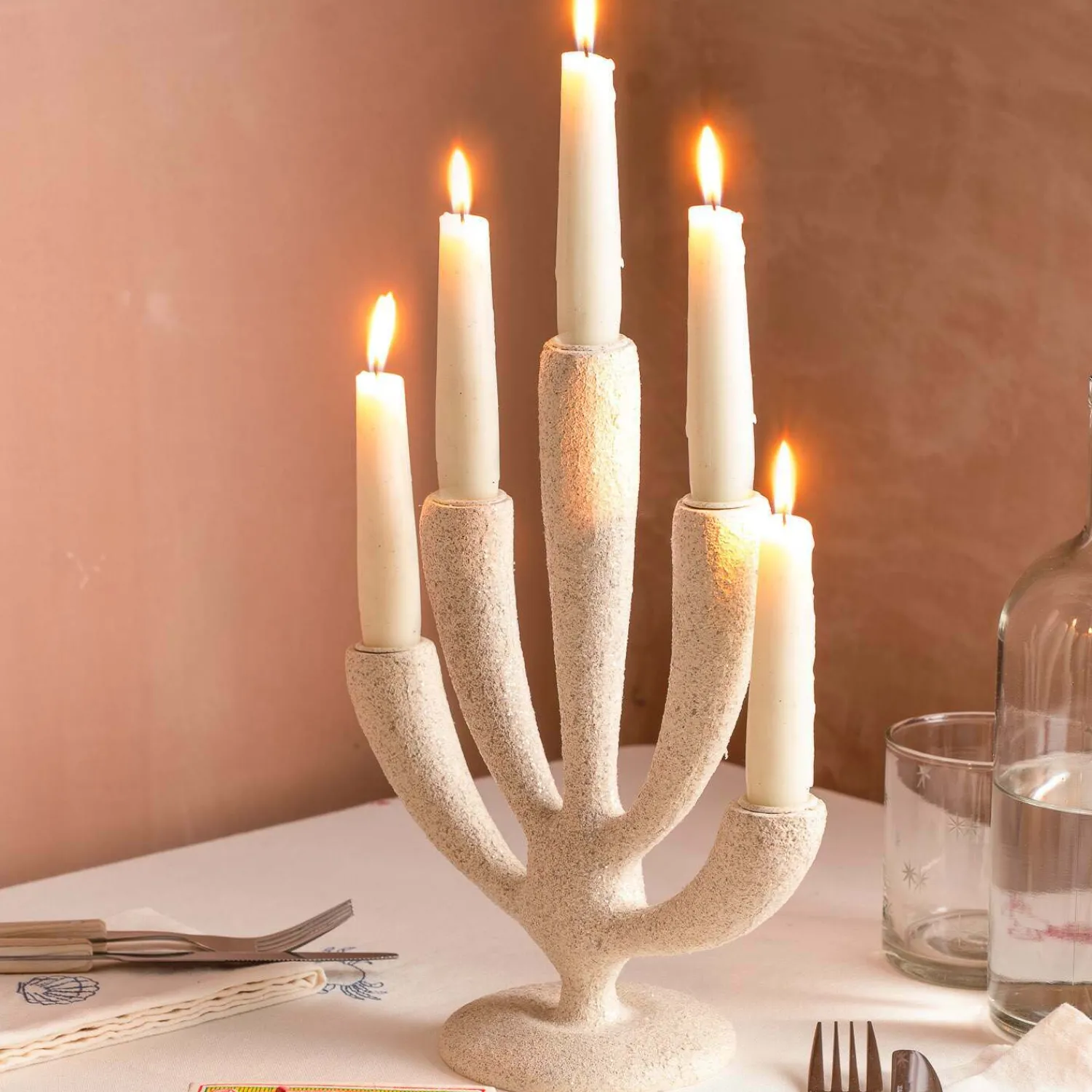 Graham & Green White Coral Candelabra