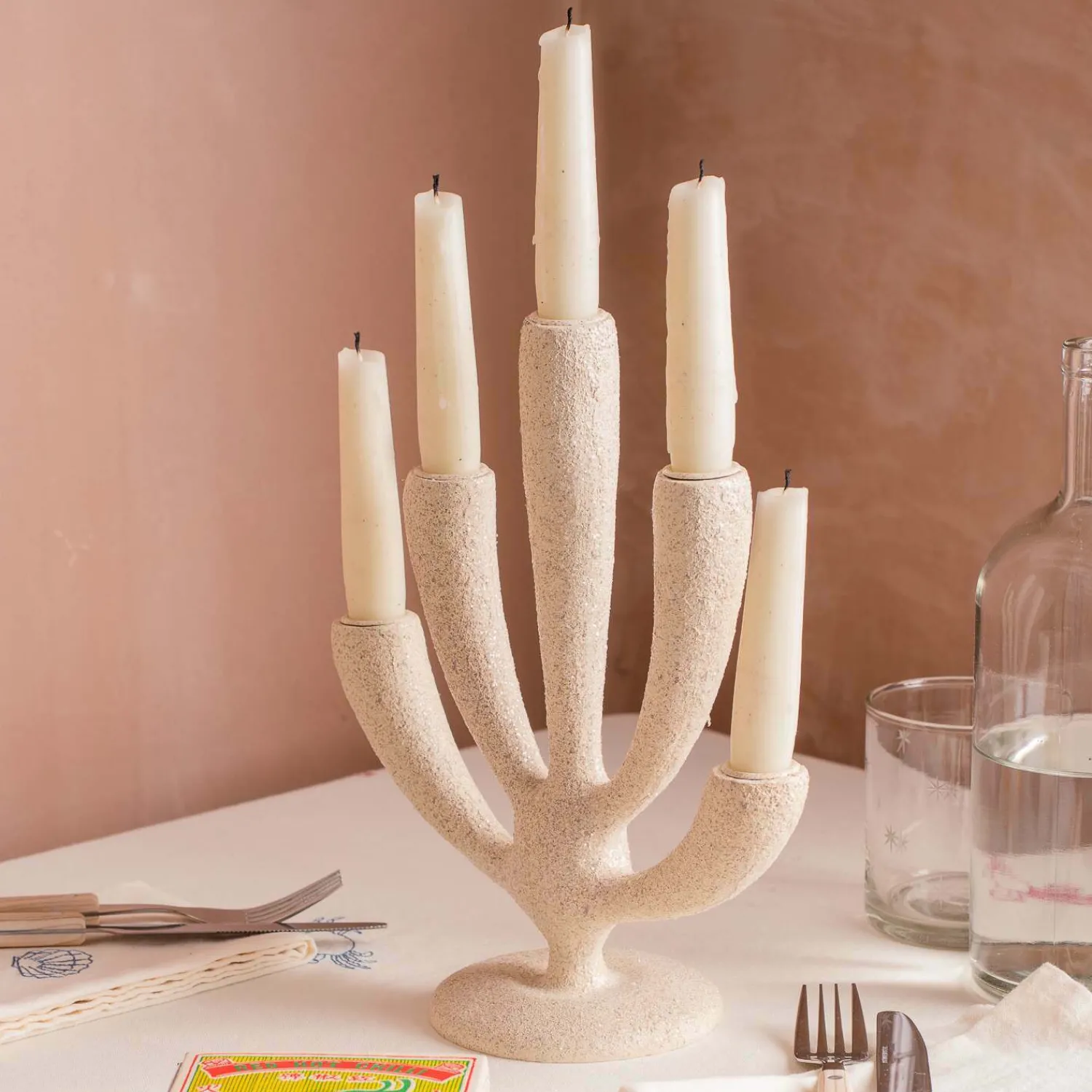Graham & Green White Coral Candelabra