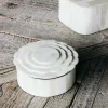 Graham & Green White Daisy Round Bone Box