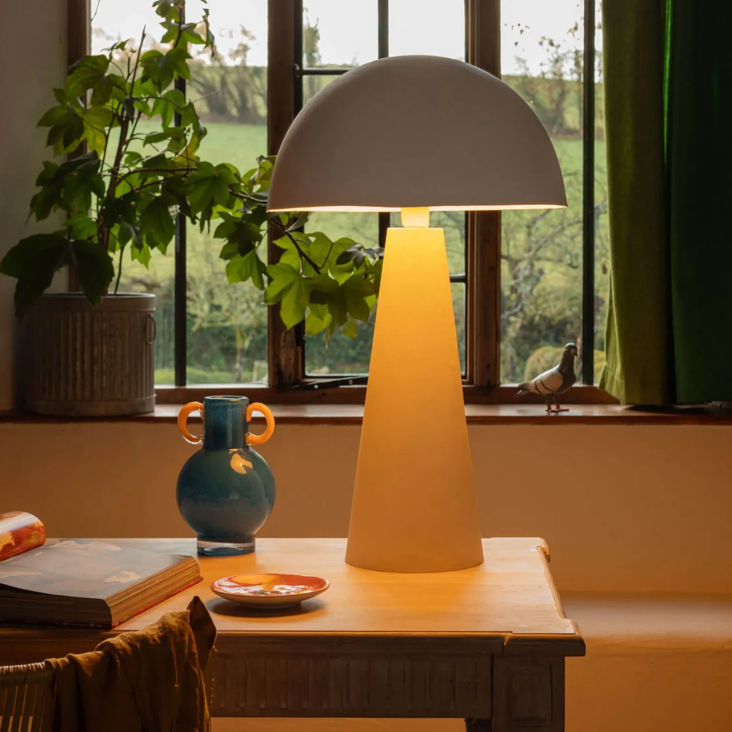 Graham & Green White Dome Table Lamp