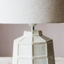 Graham & Green White Hex Lamp with Shade