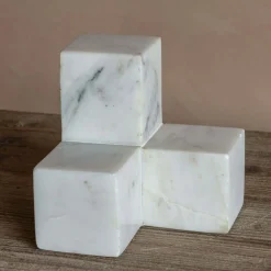 Graham & Green White Marble Bookends
