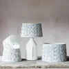 Graham & Green White Pleated Ikat Lamp Shades