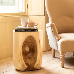 Graham & Green Whitewash Wooden Side Table