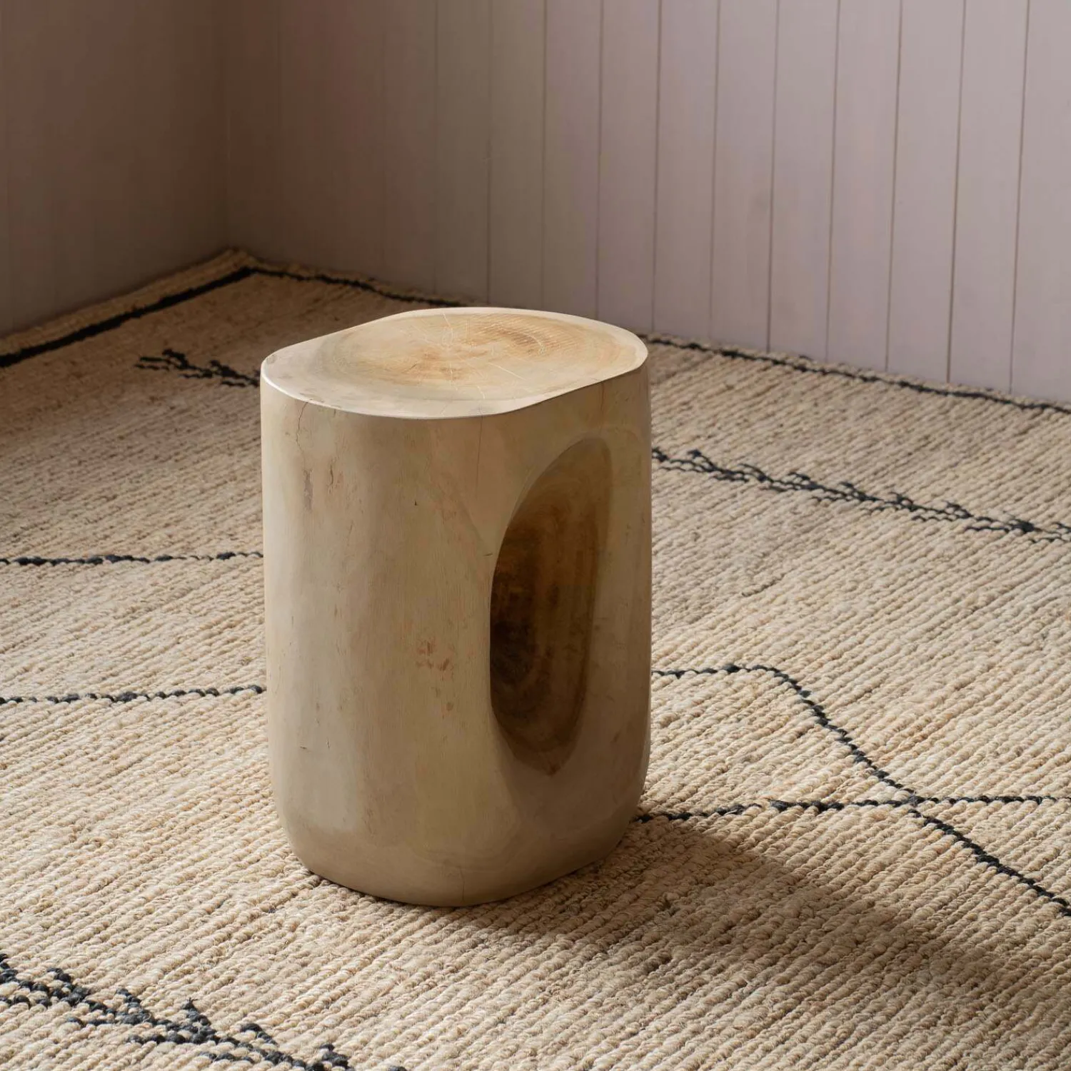 Graham & Green Whitewash Wooden Side Table
