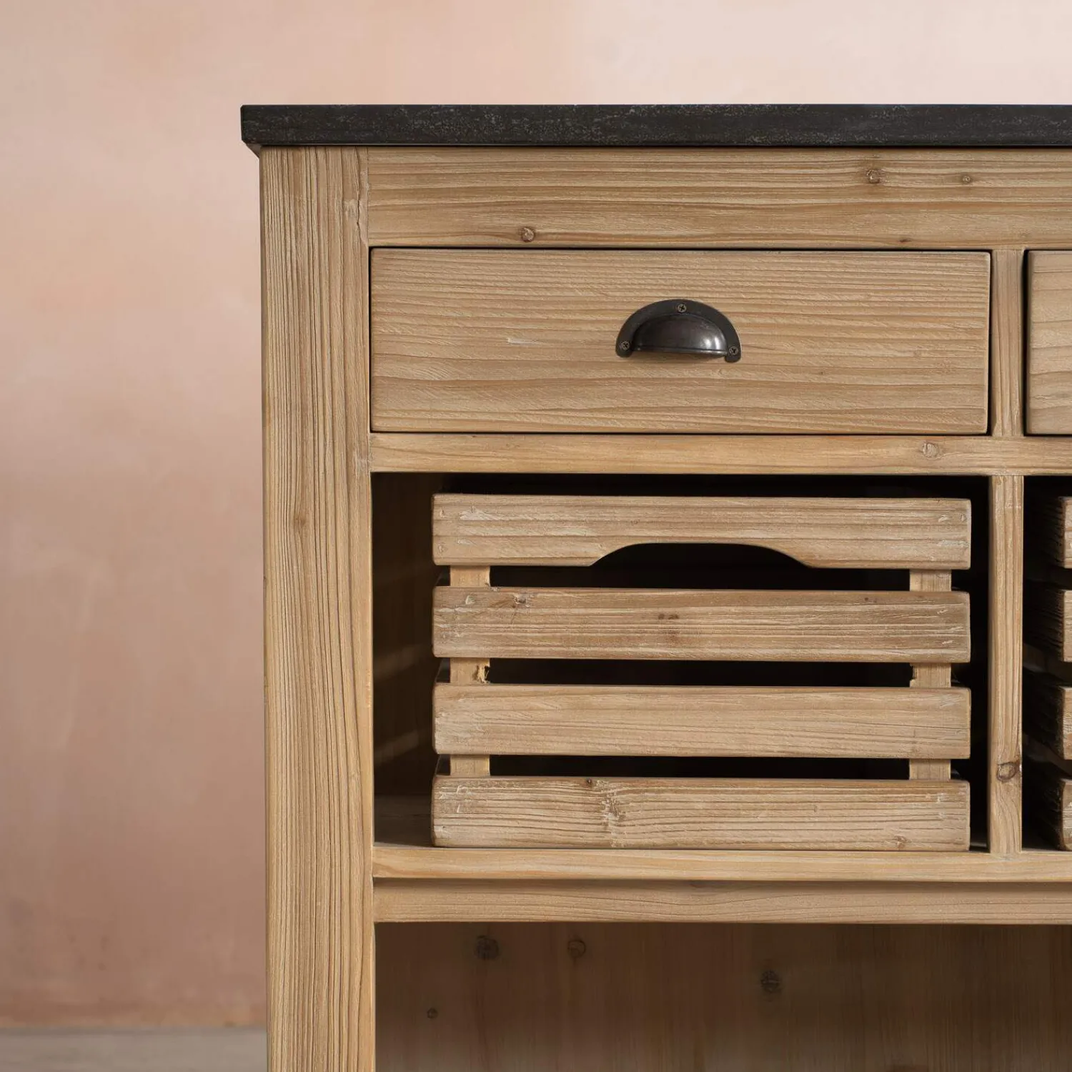 Graham & Green Whitewashed Hudson Kitchen Breakfast Bar