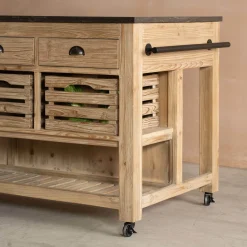 Graham & Green Whitewashed Hudson Kitchen Breakfast Bar