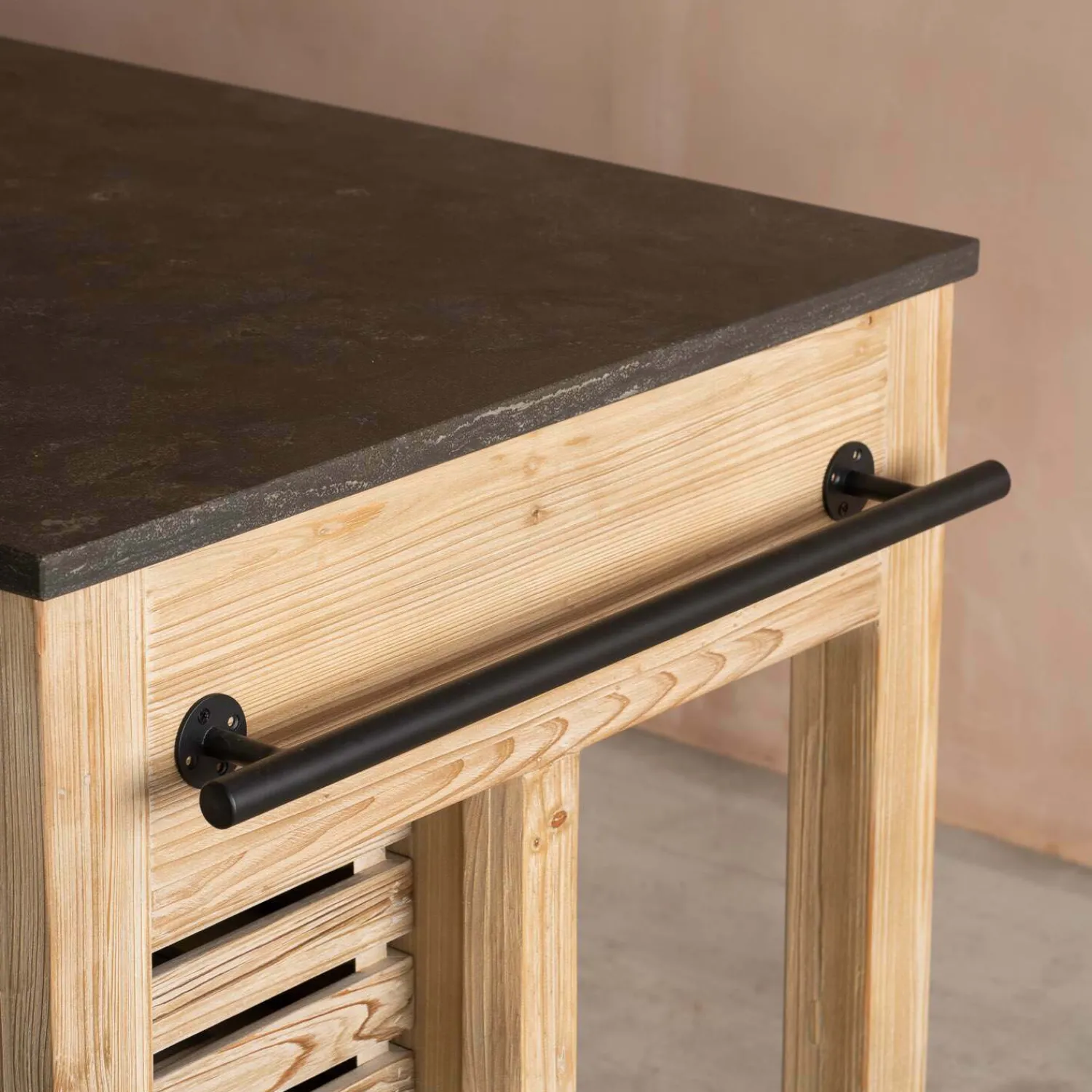 Graham & Green Whitewashed Hudson Kitchen Breakfast Bar