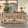 Graham & Green Whitewashed Hudson Kitchen Island