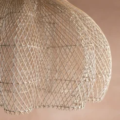 Graham & Green Whitewashed Rattan Ceiling Shade