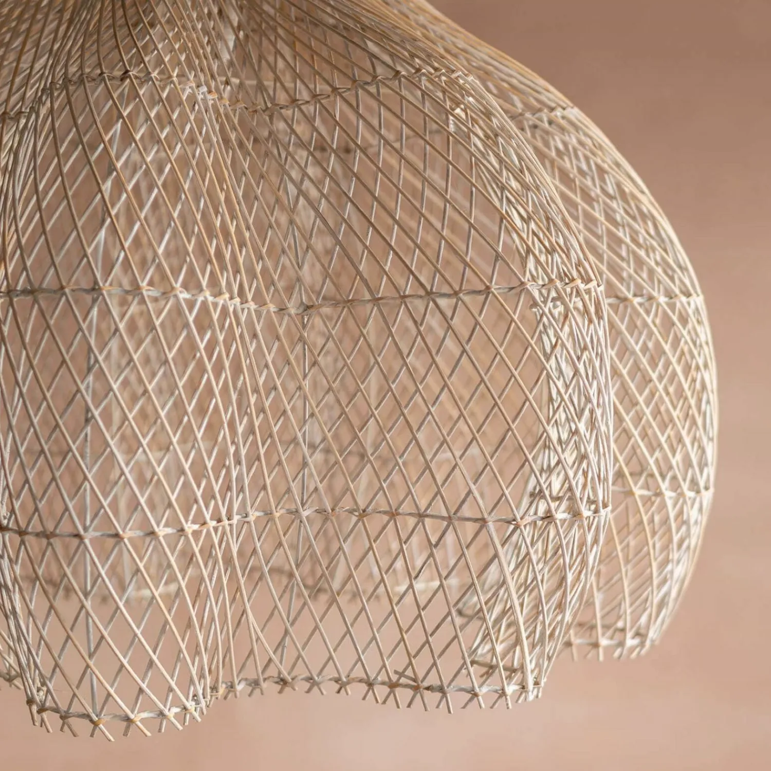 Graham & Green Whitewashed Rattan Ceiling Shade