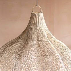 Graham & Green Whitewashed Rattan Ceiling Shade