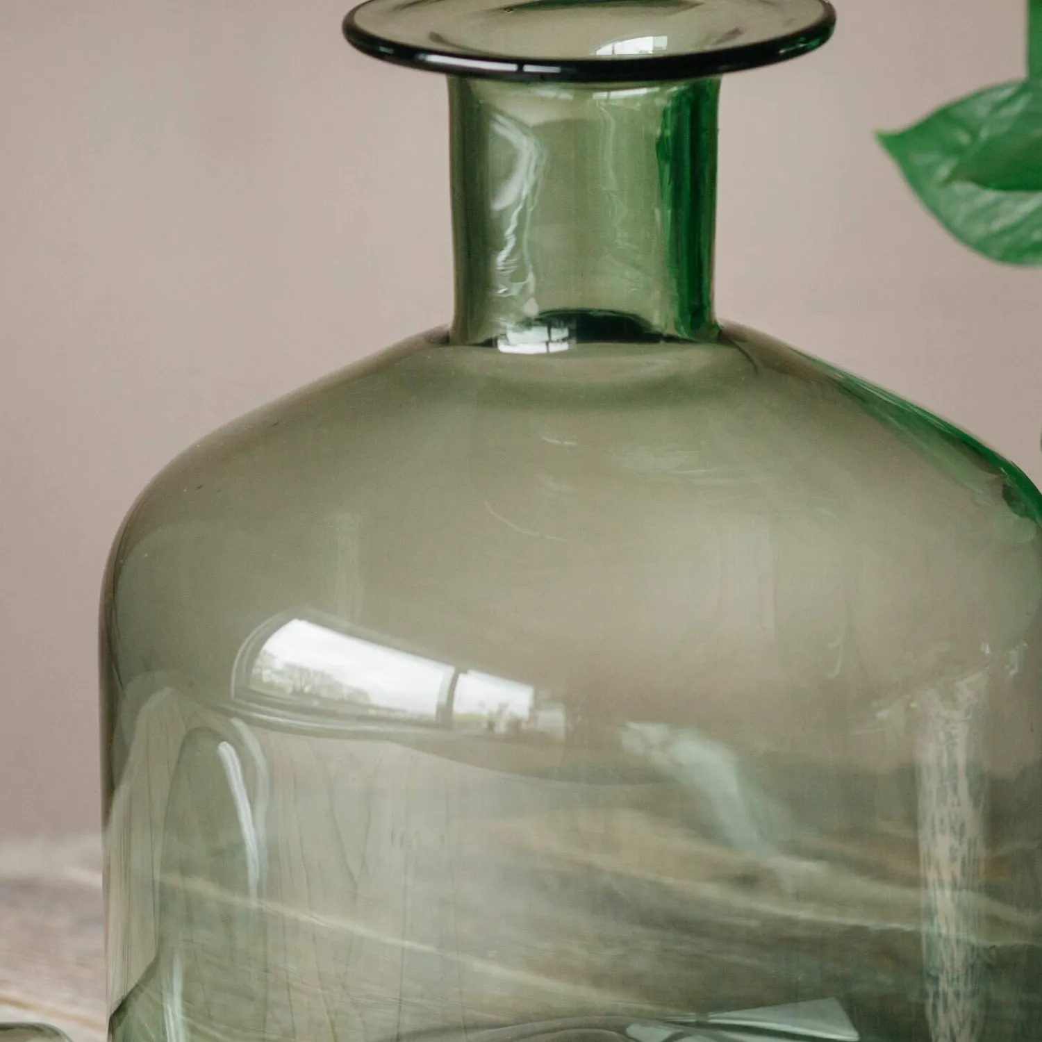 Graham & Green Wide Green Glass Bottle