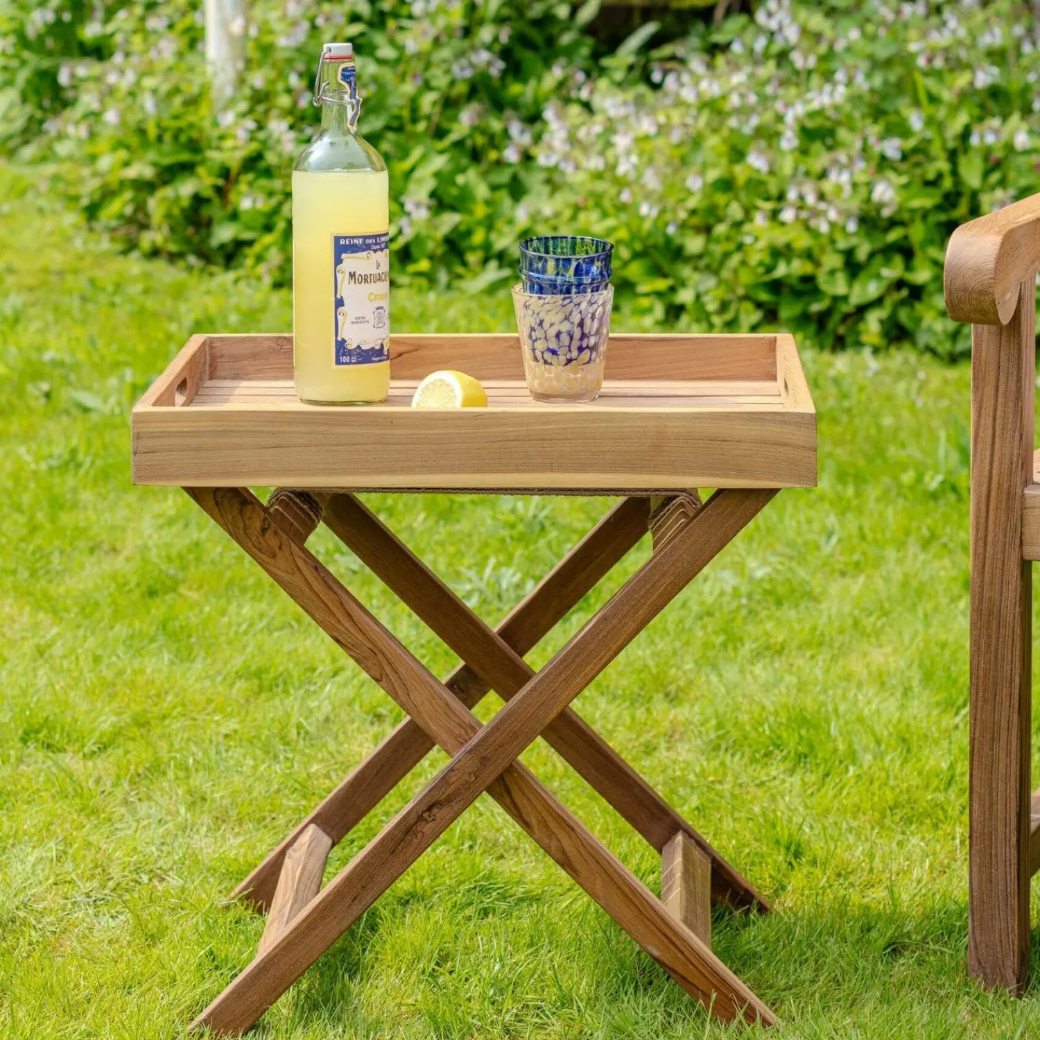 Graham & Green William Outdoor Wooden Tray Side Table
