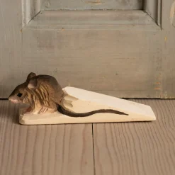 Graham & Green Wooden Forest Mouse Doorstop