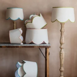 Graham & Green Woodland Green Scallop Lamp Shades