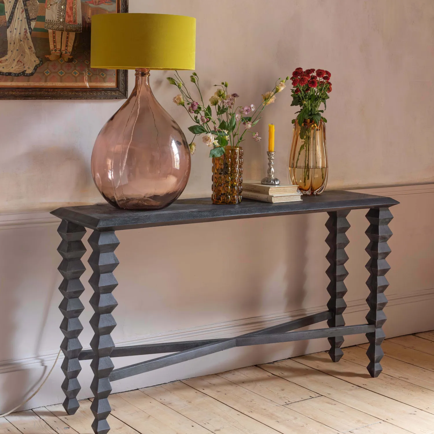 Graham & Green Yasmin Black Console Table