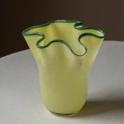 Graham & Green Yellow and Green Ruffle Vase - Medium