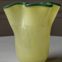 Graham & Green Yellow and Green Ruffle Vase - Medium