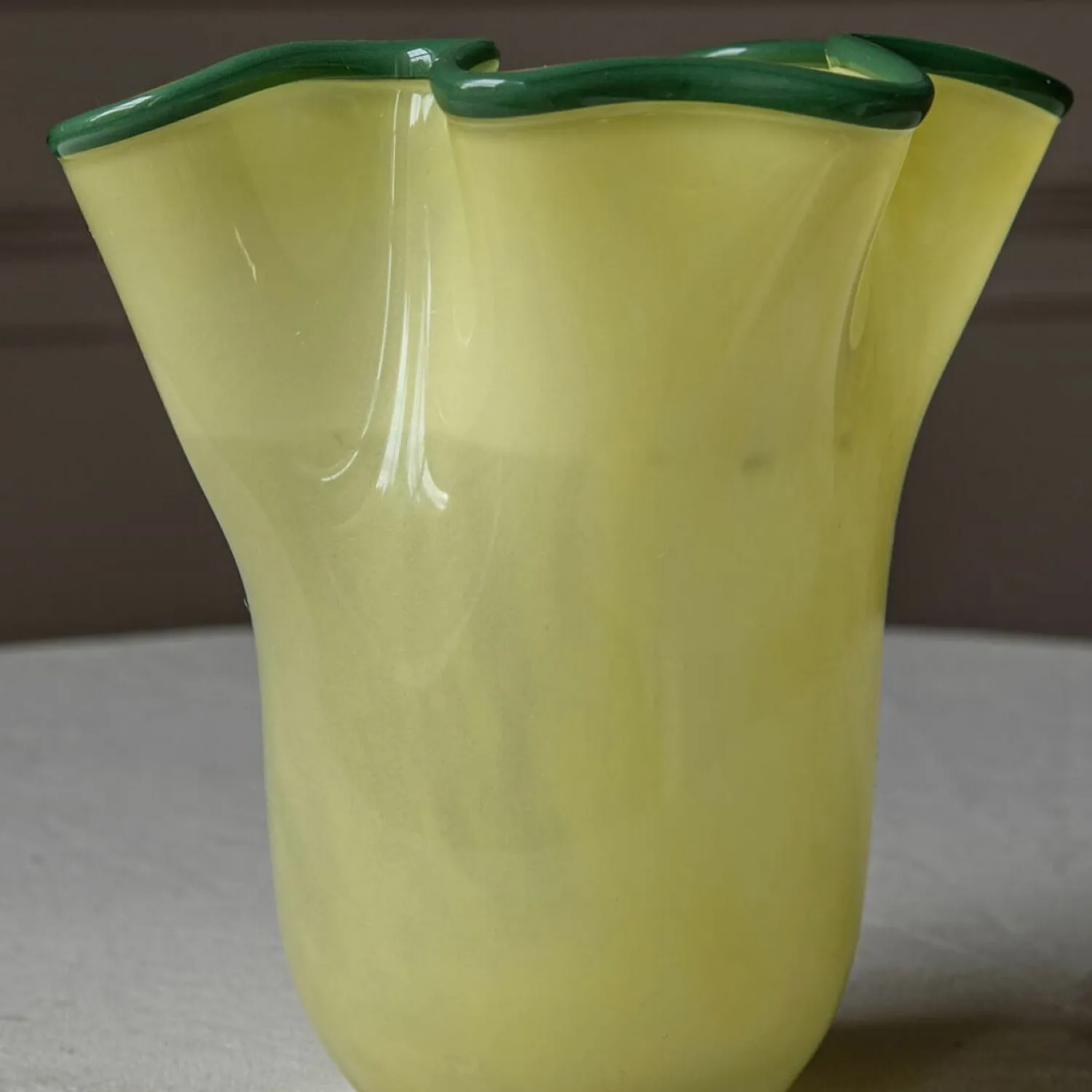 Graham & Green Yellow and Green Ruffle Vase - Medium