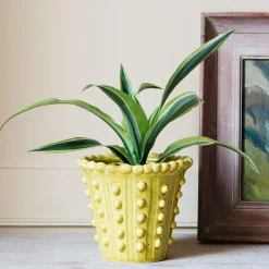 Graham & Green Yellow Bobble Plant Pot
