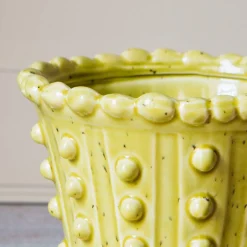 Graham & Green Yellow Bobble Plant Pot