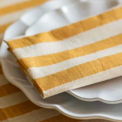 Graham & Green Yellow Candy Stripe Napkin