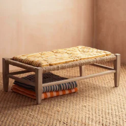 Graham & Green Yellow Candy Stripe Small Seat Mat