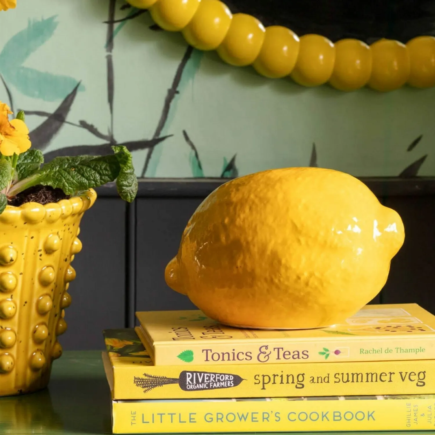 Graham & Green Yellow Ceramic Lemon Ornament