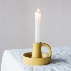 Graham & Green Yellow Curve Candle Holder