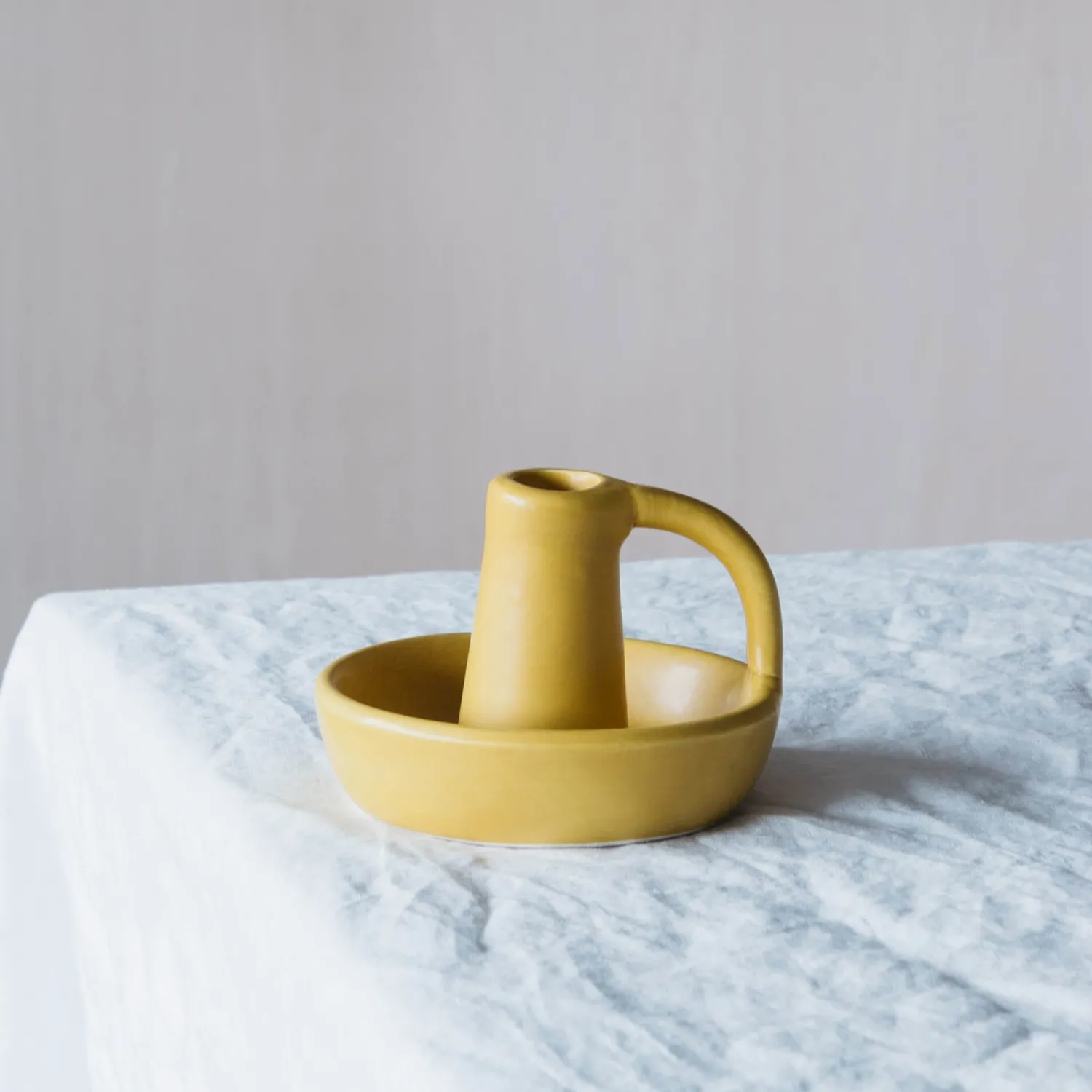 Graham & Green Yellow Curve Candle Holder