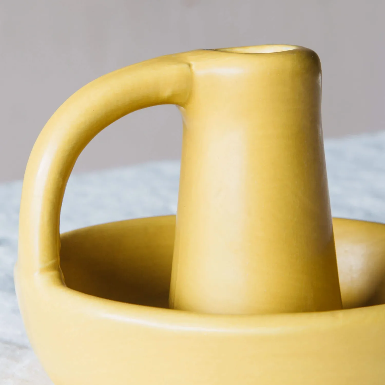 Graham & Green Yellow Curve Candle Holder