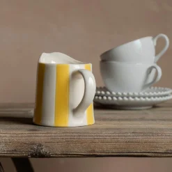 Graham & Green Yellow Stripe Creamer Jug