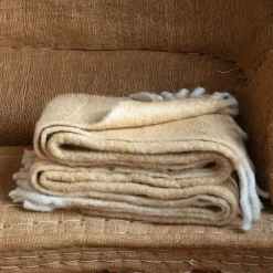 Graham & Green Yellow Wool Blend Throw