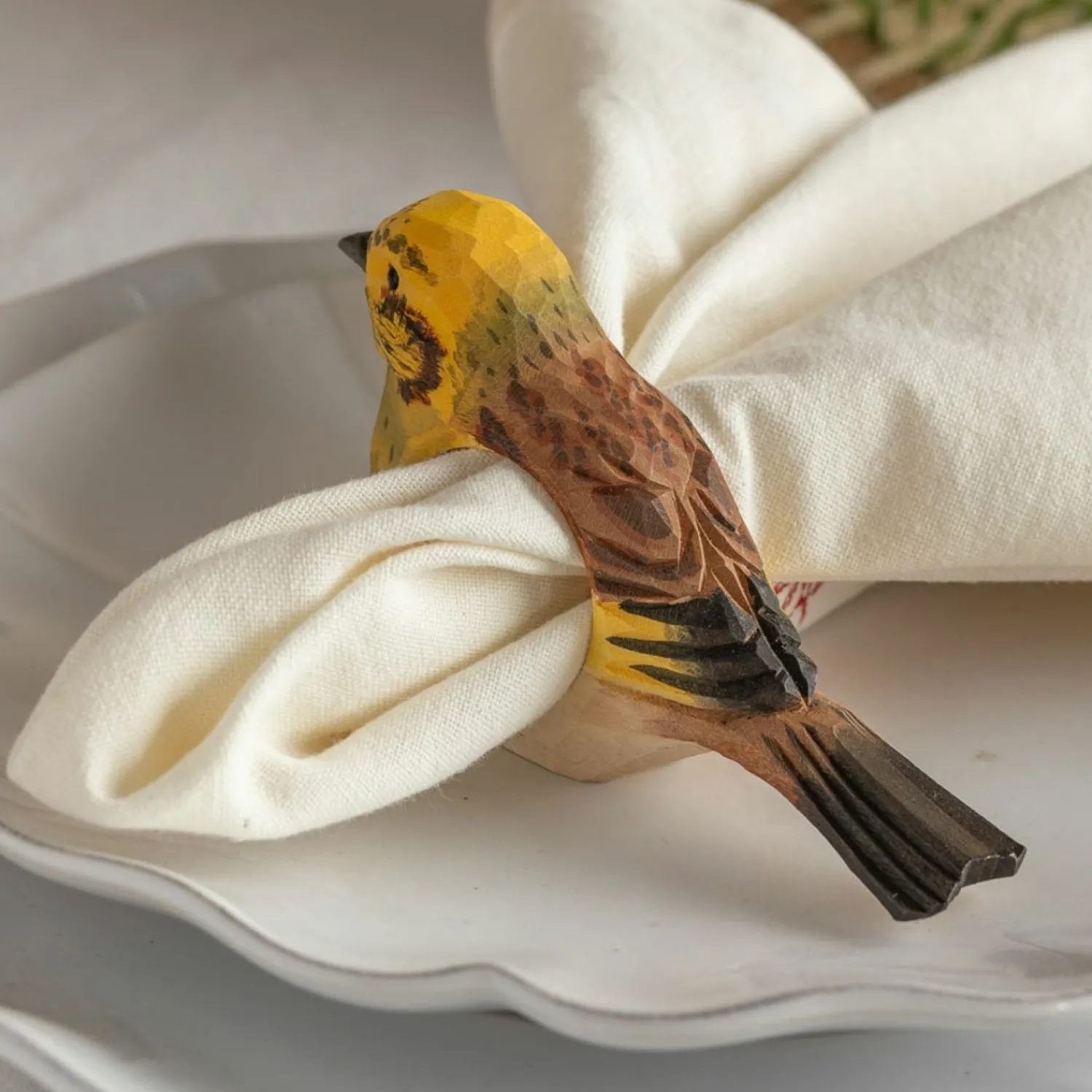 Graham & Green Yellowhammer Bird Napkin Ring