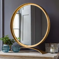 Graham & Green Zander Large Gold Table Mirror