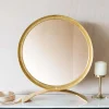 Graham & Green Zander Small Gold Table Mirror