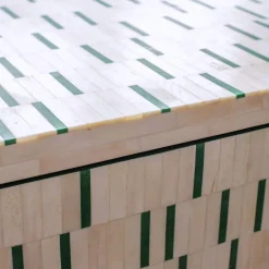 Graham & Green Zarina Green Stripe Bone Inlay Chest of Drawers